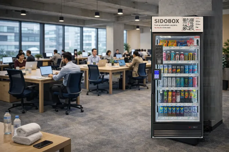 Our Sidobox fridge shown in an open-plan office